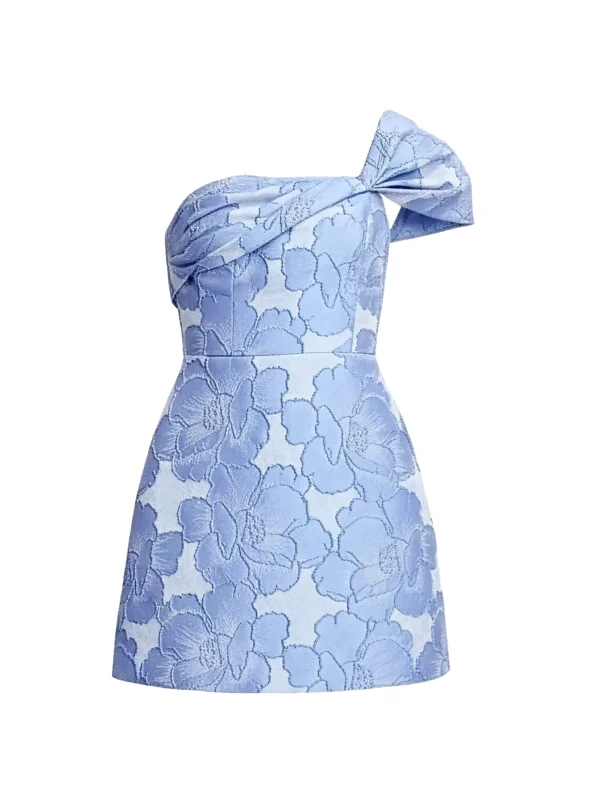 Olive Floral Jacquard Cocktail Dress