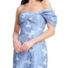 Olive Floral Jacquard Cocktail Dress