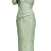Cyprus One-Shoulder Jacquard Midi-Dress