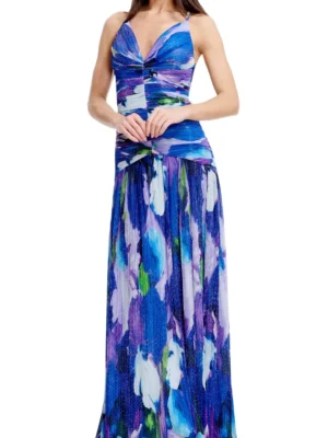 Elora Metallic Floral Gown