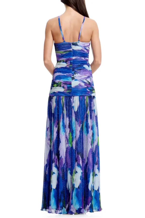 Elora Metallic Floral Gown