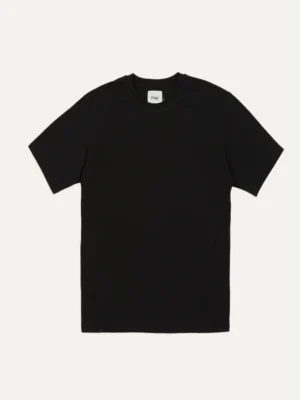 Black Cotton Crew Neck Hiking T-Shirt